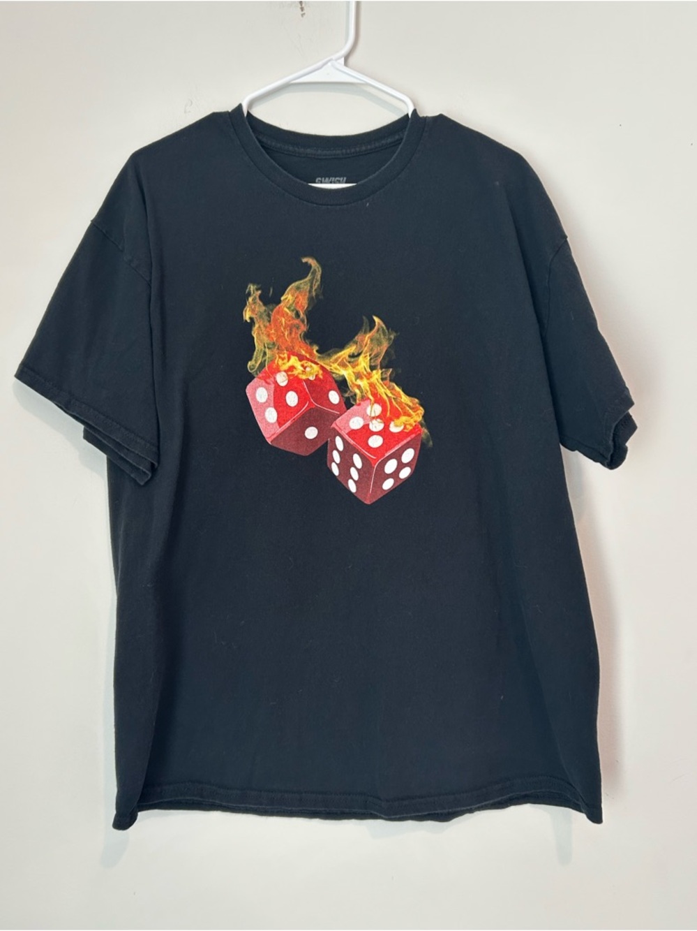 Swish Studios Las Vegas Flaming Dice XL Black T-shirt
